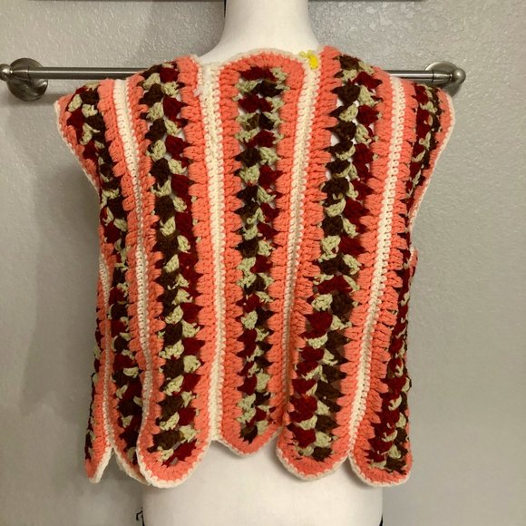 Adorable Ugly Grannycore Handmade Knit Vest - Size‎ Medium (M) - Picture 7 of 9